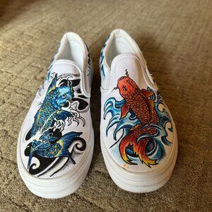 Van's Japanese Koi Fish Slip Ons - Women's 7.5/Men's 6